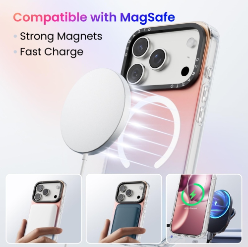 ORNARTO for iPhone 17 Pro Max Case,[Compatible with MagSafe],Holographic Iridescent Magnetic Case,Shockproof Protective Rainbow Phone Case for iPhone