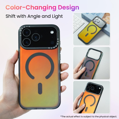 ORNARTO for iPhone 17 Pro Max Case,[Compatible with MagSafe],Holographic Iridescent Magnetic Case,Shockproof Protective Rainbow Phone Case for iPhone