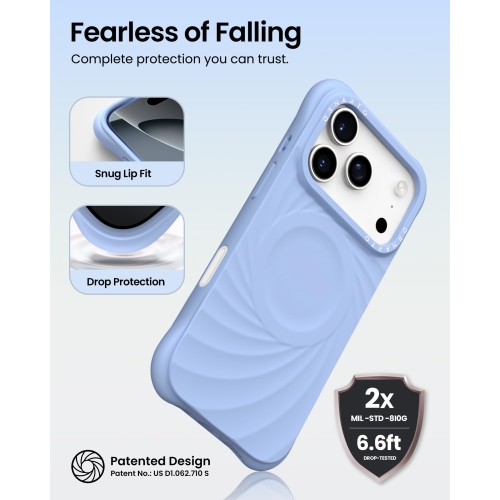 ORNARTO Vortuxe for iPhone 17 Pro Max Case, [Compatible with MagSafe], Shockproof Liquid Silicone Phone Case Cover for iPhone 17 Pro Max 6.9inch-Sky