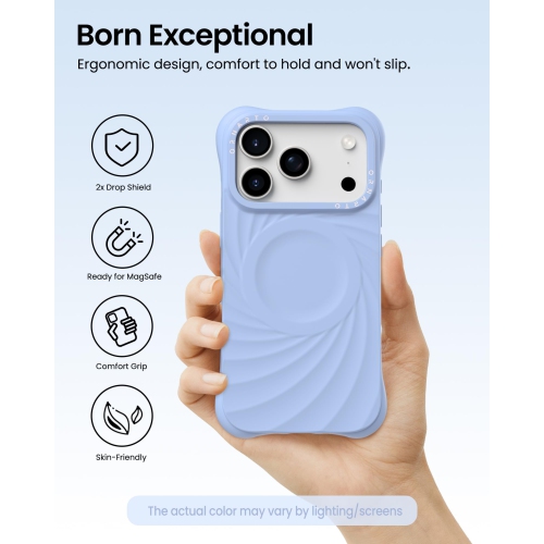 ORNARTO Vortuxe for iPhone 17 Pro Max Case, [Compatible with MagSafe], Shockproof Liquid Silicone Phone Case Cover for iPhone 17 Pro Max 6.9inch-Sky