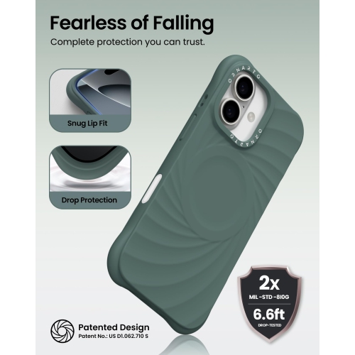 ORNARTO Vortuxe for iPhone 17 Case, [Compatible with MagSafe / 2X Military-Grade Drop Protection], Shockproof Liquid Silicone Phone Case Cover for