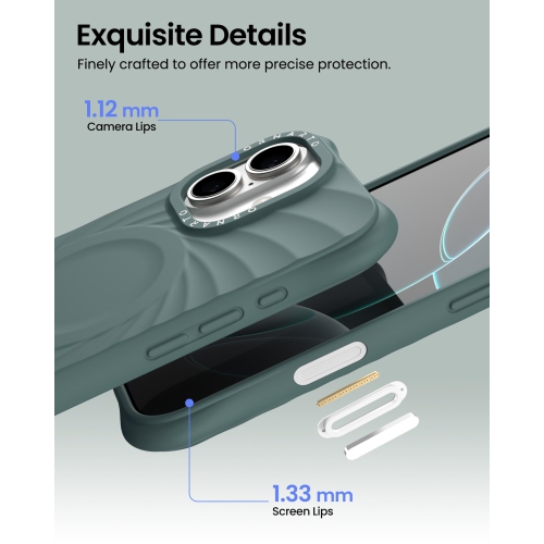 ORNARTO Vortuxe for iPhone 17 Case, [Compatible with MagSafe / 2X Military-Grade Drop Protection], Shockproof Liquid Silicone Phone Case Cover for