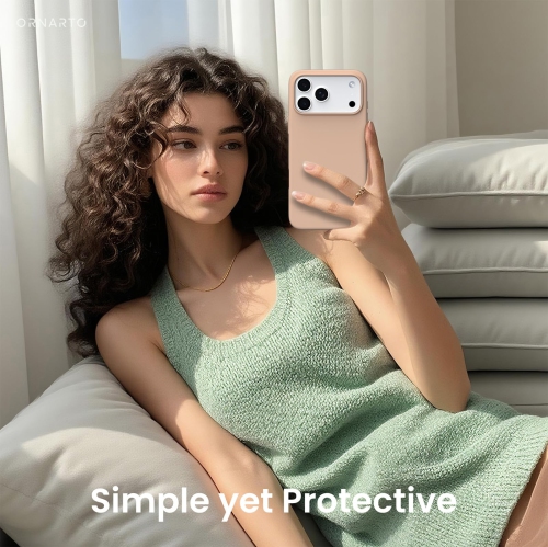 ORNARTO Compatible avec l'étui pour iPhone 17 Pro Max, étui protecteur mince en silicone liquide antichoc pour téléphone 6,9 po avec doublure en