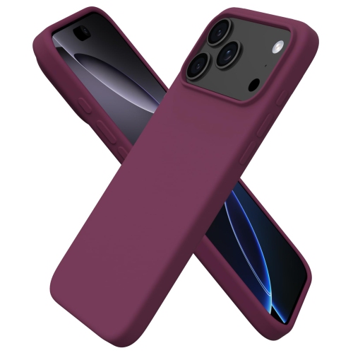 ORNARTO  Compatible With Iphone 17 Pro Max Case, Slim Liquid Silicone Shockproof Protective Phone Case 6.9" With Anti-Scratch Microfiber Lining-Wine 