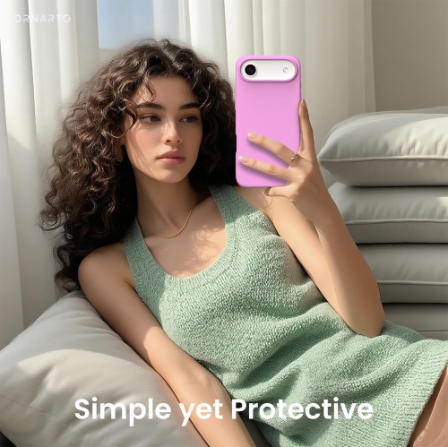 ORNARTO Compatible with iPhone Air Case,Slim Liquid Silicone 3 Layers Soft Gel Rubber Shockproof Protective Phone Case 6.5" with Anti-Scratch