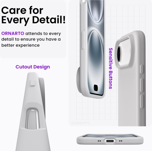 ORNARTO Compatible with iPhone Air Case,Slim Liquid Silicone 3 Layers Soft Gel Rubber Shockproof Protective Phone Case 6.5" with Anti-Scratch