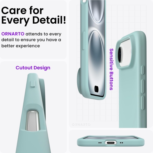 ORNARTO Compatible with iPhone Air Case,Slim Liquid Silicone 3 Layers Soft Gel Rubber Shockproof Protective Phone Case 6.5" with Anti-Scratch