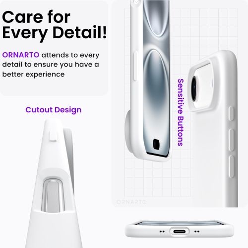 ORNARTO Compatible with iPhone Air Case,Slim Liquid Silicone 3 Layers Soft Gel Rubber Shockproof Protective Phone Case 6.5" with Anti-Scratch