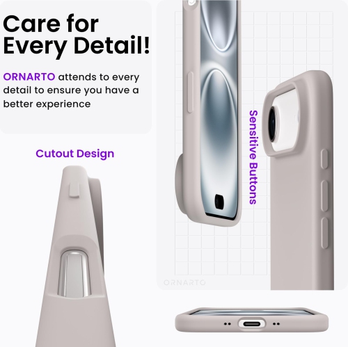 ORNARTO Compatible with iPhone Air Case,Slim Liquid Silicone 3 Layers Soft Gel Rubber Shockproof Protective Phone Case 6.5" with Anti-Scratch