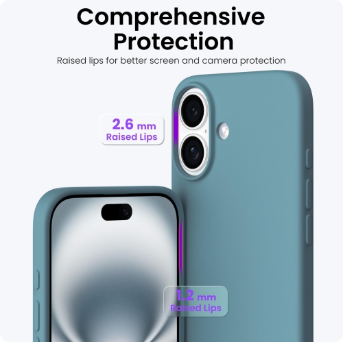 ORNARTO Compatible with iPhone 17 Case,Slim Liquid Silicone Shockproof Protective Phone Case for iPhone 17 6.3" with Anti-Scratch Microfiber