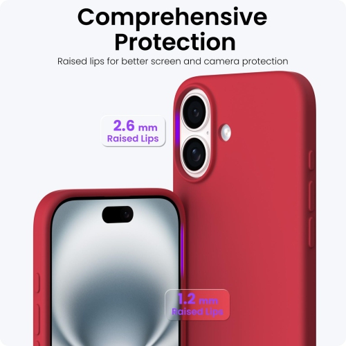 ORNARTO Compatible with iPhone 17 Case,Slim Liquid Silicone Shockproof Protective Phone Case for iPhone 17 6.3" with Anti-Scratch Microfiber