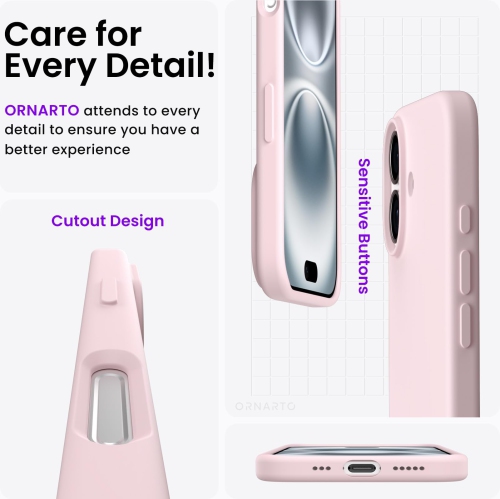 ORNARTO Compatible with iPhone 17 Case,Slim Liquid Silicone Shockproof Protective Phone Case for iPhone 17 6.3" with Anti-Scratch Microfiber