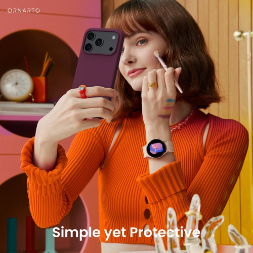 ORNARTO Compatible avec l'étui pour iPhone 17 Pro de 6,3&nbsp;po, mince étui de protection antichoc en silicone liquide avec doublure en microfibre