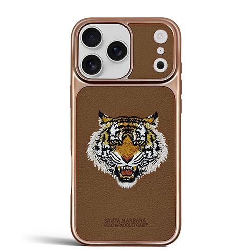 SANTA BARBARA  Savanna Series Tiger Leather Case for Iphone 17 Pro