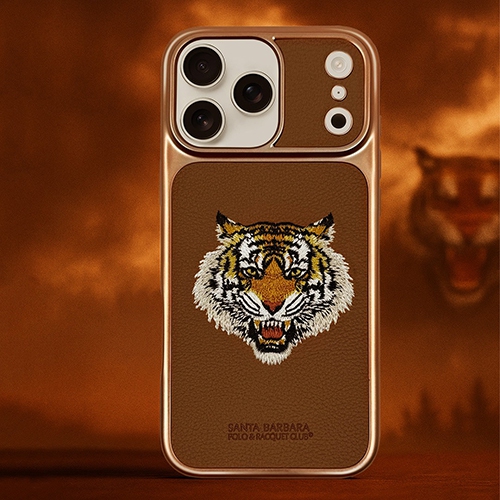 Santa Barbara Savanna Series Tiger Leather Case for iPhone 17 Pro