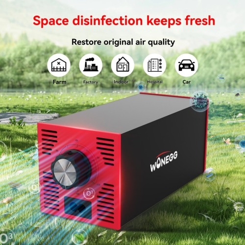 10G/h Portable Ozone Disinfector - Suitable for 60m³ spaces, 99% purification rate, formaldehyde odor removal for home farms, negative ion