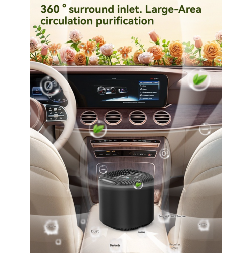 Small Air Purifier and Disinfector - Home and Car Formaldehyde Odor Remover, Ozone Sterilization + Negative Ion Purification, 3 Modes, USB-C Power