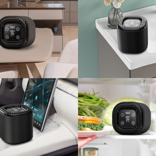 Small Air Purifier and Disinfector - Home and Car Formaldehyde Odor Remover, Ozone Sterilization + Negative Ion Purification, 3 Modes, USB-C Power