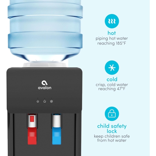 Distributeur d'eau Avalon à chargement par le haut, chaud et froid, verrouillage de sécurité à l'épreuve des enfants