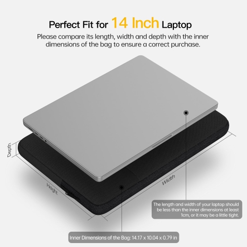 14-15 Inch Water Resistant Laptop Sleeve Case for DELL XPS 15 7590 9570 9575, Acer Chromebook 14, HP Steam 14/Chromebook 14/Pavilion x360 14, Lenovo