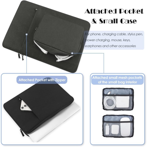 P 13-Inch Laptop Sleeve Case for 2025-2022 MacBook Air 13.6 inch M4 A3240 & 2022 MacBook Pro 13 inch M2 A2338 Accessory Traveling Carrying Case