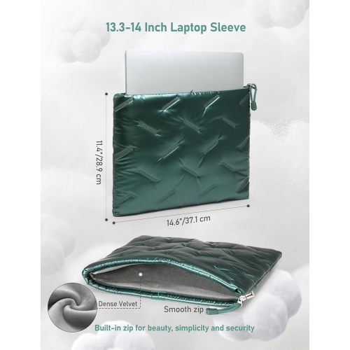 13.3-14 Inch Puffy Laptop Sleeve for Macbook Pro 14 M4/M3/M2/M1 Pro/Max 2025-2021, 14 inch ASUS Chromebook/Zenbook, HP Pavilion x360 14, 14 inch Dell