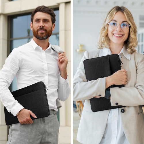 H Laptop Sleeve Case with Accessory Pocket Padded Computer Carrying Pouch 15.6 inches Compatible with MacBook Air/Pro Protective Laptop Cover for