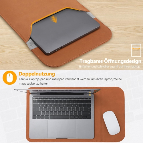 H 15-16 Inch Laptop Sleeve for MacBook Pro 16 M4/M3/M2/M1 A3403 A3186 A2991 A2780 2025-2019, MacBook Pro 15 2015-2012 A1398, XPS 15, Faux Suede