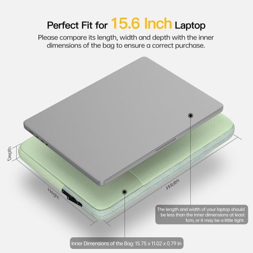 Laptop Sleeve Case 15.6 16 inch, Shockproof Protective Computer Carrying Cover with Accessory Pocket, Water-Resistant Travel Laptop Bag for HP, Dell,