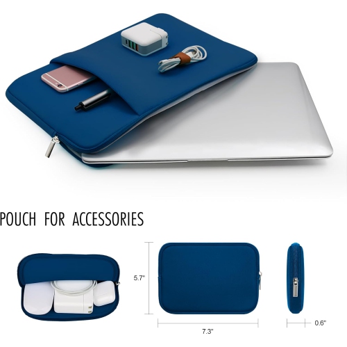 RAINYEAR 15.6 Inch Laptop Sleeve Case Soft Lining Bag with Pocket & Accessories Pouch, Compatible with 15.6 Dell HP ThinkPad Lenovo Asus Acer Samsung