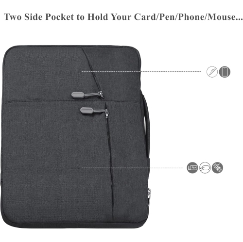 M 12inch Laptop Sleeve Case for Microsoft Surface Pro 12 12, Pro 11/10/9/X/8 13, Pro 7/6/5/4 12.5, Laptop Go 12.4, Carry Travel Case with Handle for