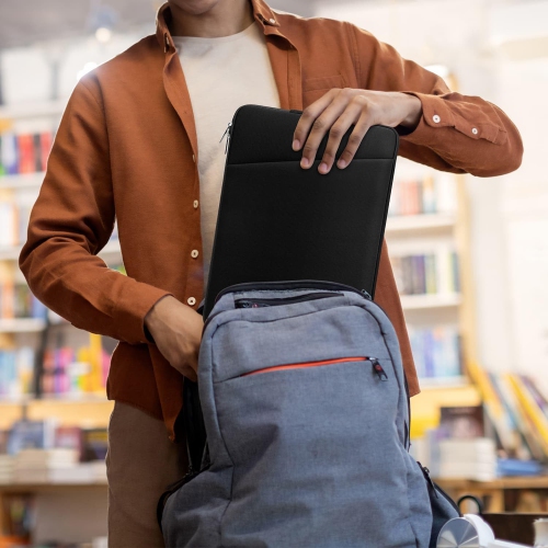 H Laptop Sleeve Case with Zipper Accessory Pocket Compatible with 15.6 inches MacBook Air/Pro Padded Computer Pouch Cover Shockproof Protective for