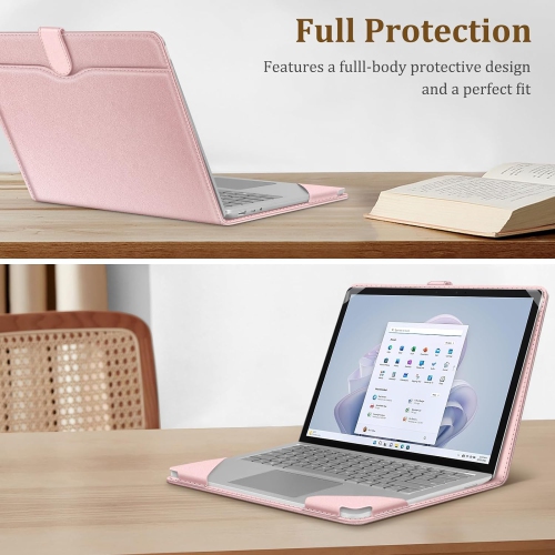 F Sleeve Case for 13.8 Inch Microsoft Surface Laptop 7, 13.5 Inch Surface Laptop 6/5/4/3/2 (Model: 1951/1868/1958/1950/1867/1769) - Folio Book Cover