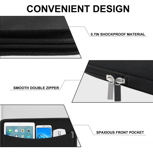 Laptop Sleeve Case 14 inch, Shockproof Protective Laptop Cover Briefcase Carrying Computer Bag with Accessory Pocket Portable Computer Sleeve for 14