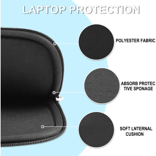 Laptop Sleeve Case 14 inch, Shockproof Protective Laptop Cover Briefcase Carrying Computer Bag with Accessory Pocket Portable Computer Sleeve for 14