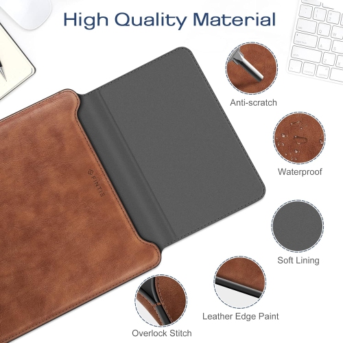 F Sleeve Case for MacBook Air 13.6 M2 A2681/MacBook Pro 14 A2992 A2918 A2779 A2442/MacBook Pro 13 M2/MacBook Air 13.3 - Premium PU Leather Slim Bag