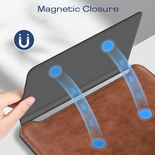 F Sleeve Case for MacBook Air 13.6 M2 A2681/MacBook Pro 14 A2992 A2918 A2779 A2442/MacBook Pro 13 M2/MacBook Air 13.3 - Premium PU Leather Slim Bag