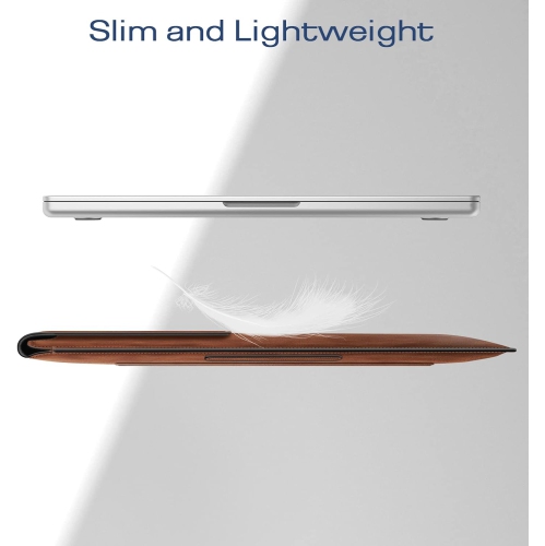 F Sleeve Case for MacBook Air 13.6 M2 A2681/MacBook Pro 14 A2992 A2918 A2779 A2442/MacBook Pro 13 M2/MacBook Air 13.3 - Premium PU Leather Slim Bag