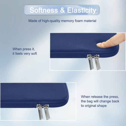 15 Inch Laptop Sleeve Case for 2025 2024 2023 M4 M3 M2 Chip MacBook Air 15.3 inches A3241 A3114 A2941 Soft Memory Foam Portable Carrying Travel