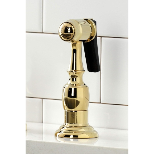 Kingston Brass KS2792PKLBS Duchess Widespread Kitchen Faucet Sprayer, Polished Brass