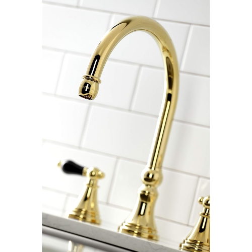 Kingston Brass KS2792PKLBS Duchess Widespread Kitchen Faucet Sprayer, Polished Brass