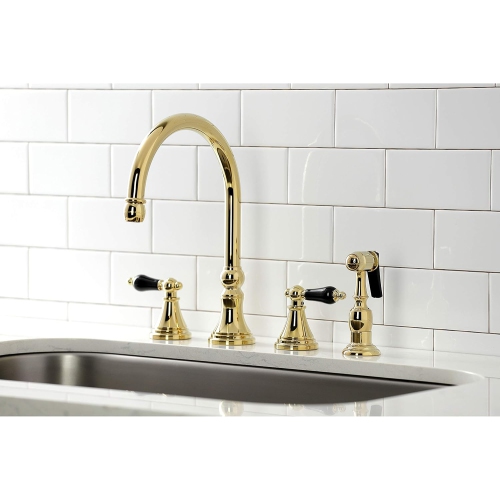 Kingston Brass KS2792PKLBS Duchess Widespread Kitchen Faucet Sprayer, Polished Brass