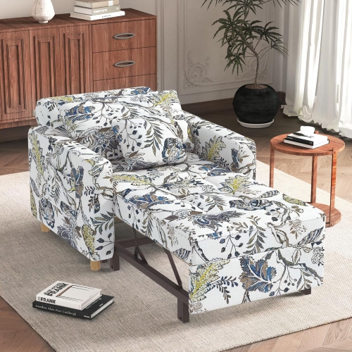 AECOJOY 36" Sleeper Chair, Convertible Chair Bed for Adults, 3-in-1 Pull Out Sofa Chair, Floral