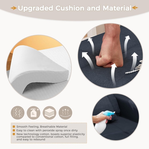 AECOJOY 36" Sleeper Chair, Convertible Chair Bed for Adults, 3-in-1 Pull Out Sofa Chair, Blue