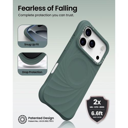 Orto – Étui Vortuxe pour iPhone 17 Pro, [compatible avec MagSafe], étui de téléphone en silicone liquide antichoc pour iPhone 17 Pro 6.3&nbsp;po-vert