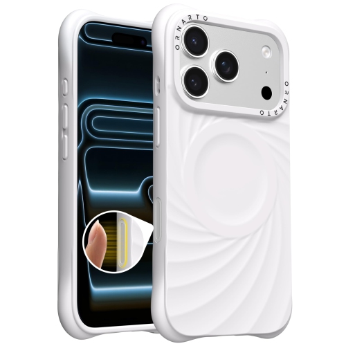 ORNARTO Vortuxe for iPhone 17 Pro Case, [Compatible with MagSafe], Shockproof Liquid Silicone Phone Case Cover for iPhone 17 Pro 6.3inch-White