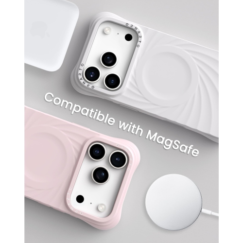 ORNARTO Vortuxe for iPhone 17 Pro Case, [Compatible with MagSafe], Shockproof Liquid Silicone Phone Case Cover for iPhone 17 Pro 6.3inch-White