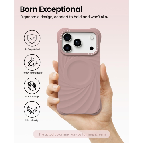 ORNARTO Vortuxe for iPhone 17 Pro Case, [Compatible with MagSafe], Shockproof Liquid Silicone Phone Case Cover for iPhone 17 Pro 6.3inch-Dune Brown