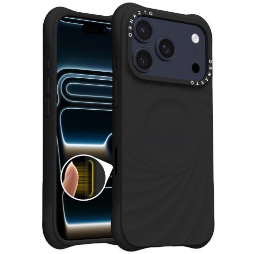ORNARTO  Vortuxe for Iphone 17 Pro Case, [Compatible With Magsafe], Shockproof Liquid Silicone Phone Case Cover for Iphone 17 Pro 6.3Inch-Black