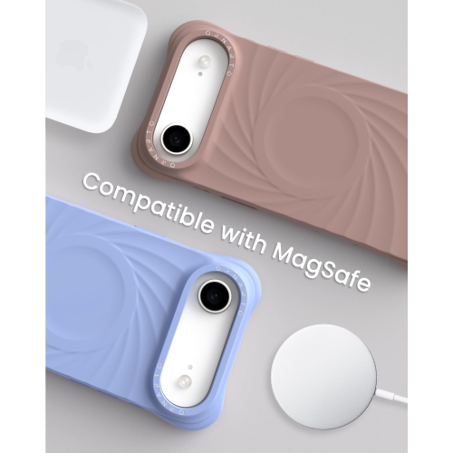 ORNARTO Vortuxe for iPhone 17 Air Case, [Compatible with MagSafe], Shockproof Liquid Silicone Phone Case Cover for iPhone 17 Air 6.5inch-Dune Brown